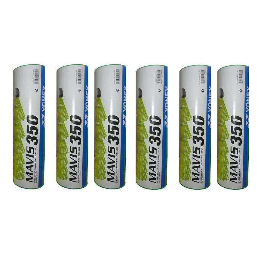 YONEX Mavis 350 Nylon Shuttlecock 6 Boxes (Green cap)