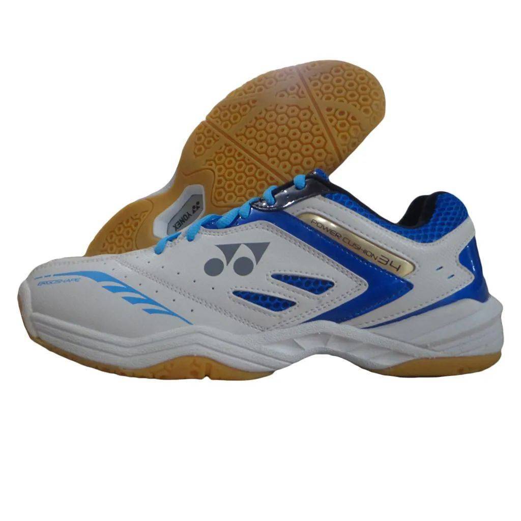 Yonex Power Cushion SHB 34EX Badminton Shoes (White and Blue)