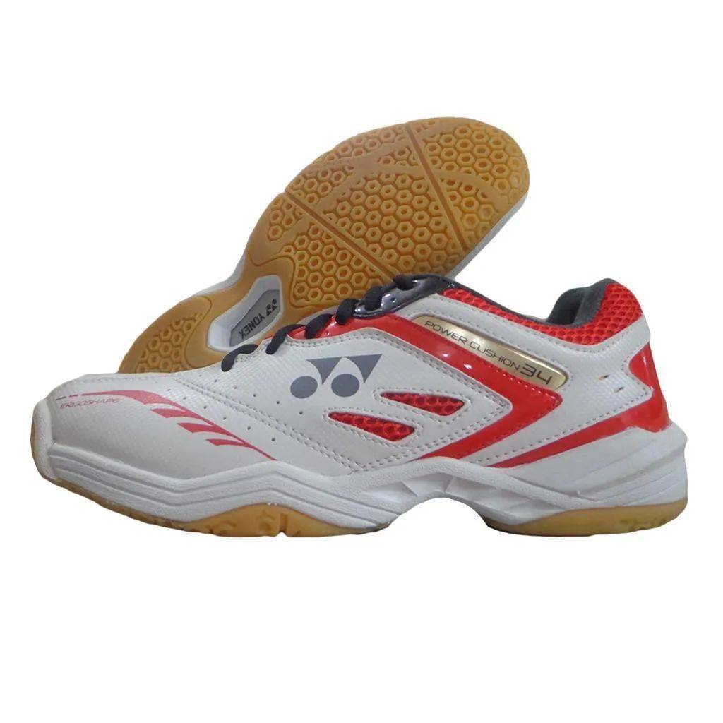 Yonex Power Cushion SHB 34EX Badminton Shoes (White and Red)