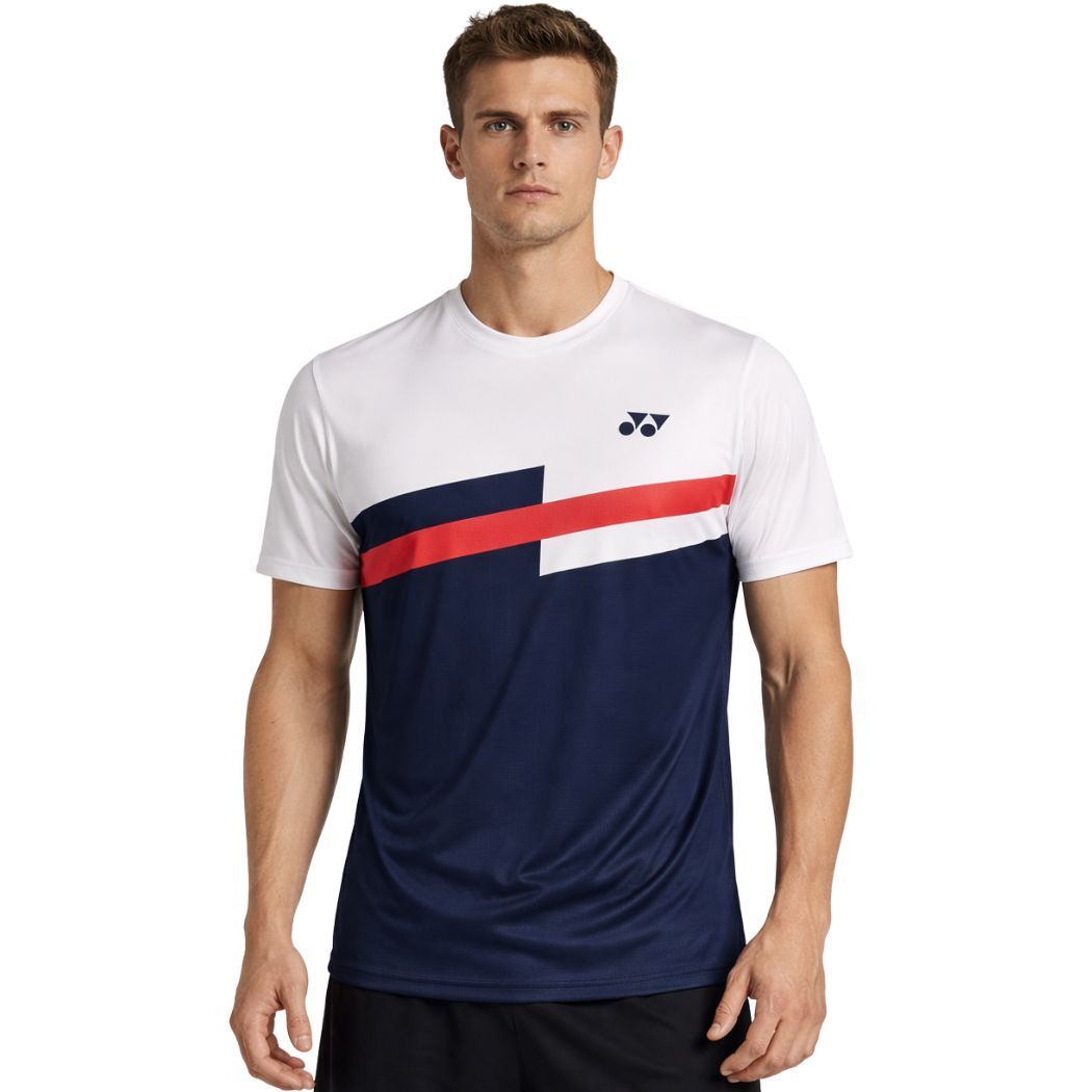 Yonex RM-H036-2869-EASY4-S Badminton T-shirt Mens Round Neck Navy Peony Colour Medium Size
