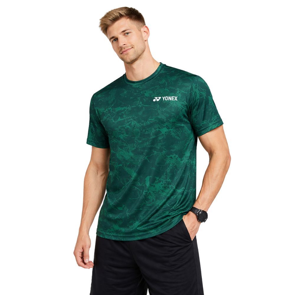 Yonex RM-S092-2963-ESST3-S Teal Green Colour Round Neck Tee Badminton T Shirt (Large Size)