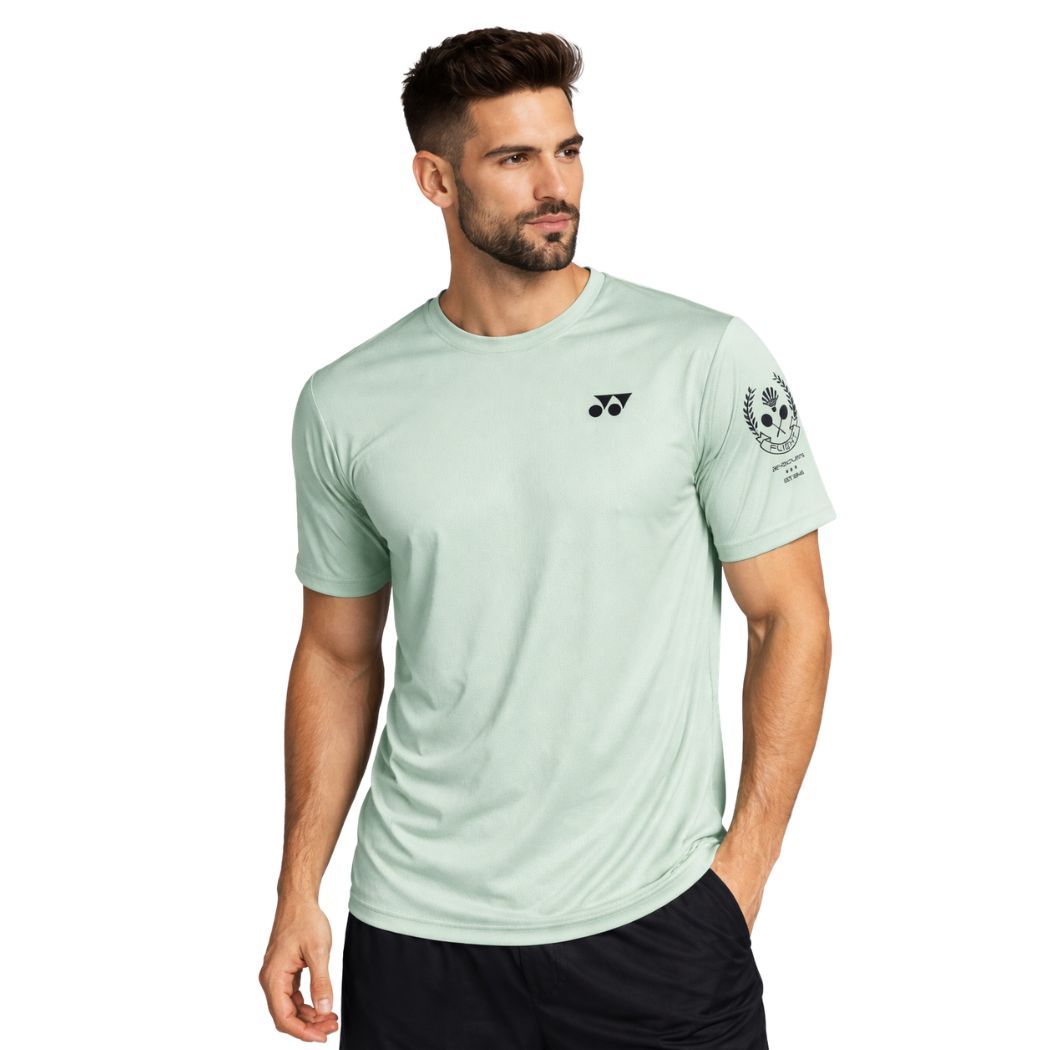 Yonex RM RM-HO36-2529-EASY23-S Mens Round Neck Badminton T-shirt Laurel Green Large Size 