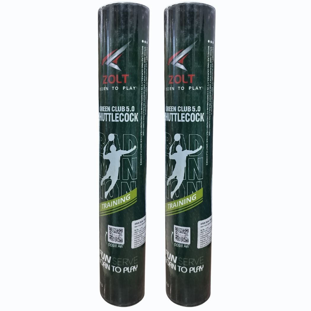 Zlot Green Club 5.0 Badminton Shuttlecock Set Of 2