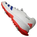 Adidas 22 YDS Spike Cricket Shoes Cloud White Lucid Blue Solar Red
