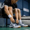 Thrax Court Power 005 Badminton Shoes White Silver Navy 