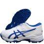 Asics Gel Peake 2 Cricket Shoes white and Tuna Blue