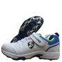 SG Sierra 2.0 Spike Cricket Shoes White Lime and Blue