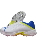 Puma 22.2 Spike Cricket Shoes White Yellow Blaze Blue