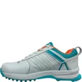 Thrax Brace Rubber Cricket Stud Shoes White Turquoise Orange
