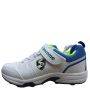 SG Sierra 2.0 Spike Cricket Shoes White Lime and Blue