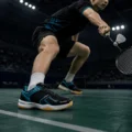 Thrax Shadow Strike Badminton Shoes Color Black Aqua Blue