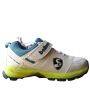 SG Century 6.0 Cricket Shoes  White Sea Green and Fluo Green