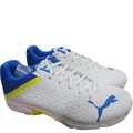 Puma 22.2 Spike Cricket Shoes White Yellow Blaze Blue