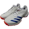 Adidas 22 YDS Spike Cricket Shoes Cloud White Lucid Blue Solar Red