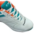Thrax Brace Rubber Cricket Stud Shoes White Turquoise Orange