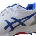Asics 350 Not Out FF  Leather Full Spike Cricket Shoes White Tuna Blue