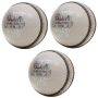 BDM Bullet Leather Cricket Ball 3 Ball Set White