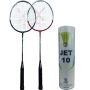 Combo of Thrax Badminton Racket Set of 2 With Vicky Jet 10 Nylon Badminton Shuttlecock