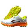 DSC Superstorm Cricket Shoes white, neon green and orange