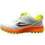 DSC Superstorm Cricket Shoes white, neon green and orange