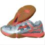 LiNing Razor Court Badminton Shoes Silver and Orange