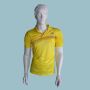 LiNing T Shirt color Neck with Half sleeve Yellow(Size : Large)