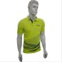 LiNing T Shirt color Neck with Half sleeve Lime and Blue Size Medium