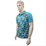 LiNing Polo Tee Badminton T Shirt Colar Neck with Half Sleeve Blue Size Large