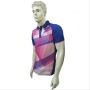 LiNing Polo Tee Badminton T Shirt Colar Neck with Half Sleeve Red and Blue Size Small