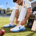 Thrax Rampaze Rubber Cricket Stud Shoes White,Turquoise Blue, Orange