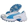 Puma Lithium Rubber stud Cricket Shoes White and blue