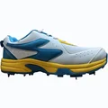 SG Savage Max Spikes Cricket Shoes Colour White Yellow Sky Blue