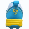 SG Savage Max Spikes Cricket Shoes Colour White Yellow Sky Blue