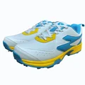 SG Savage Max Spikes Cricket Shoes Colour White Yellow Sky Blue