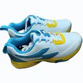 SG Savage Max Spikes Cricket Shoes Colour White Yellow Sky Blue