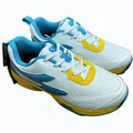 SG Savage Max Spikes Cricket Shoes Colour White Yellow Sky Blue