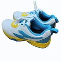 SG Savage Max Spikes Cricket Shoes Colour White Yellow Sky Blue