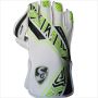 SG Club Wicket Keeping Gloves Lime White YOUTH Size