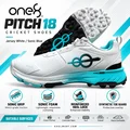 One8 Pitch 18 Cricket Shoes Jersey White And Sonic Blue
