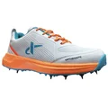 Thrax Rampaze Spike Cricket Shoes White Orange Turquoise Blue