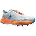 Thrax Rampaze Spike Cricket Shoes White Orange Turquoise Blue