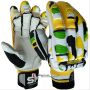 SM Emerald Batting Gloves White and Yellow