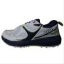 SM 003 Rubber Stud Cricket Shoes White Navy Green