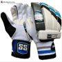 SS Countylite Cricket Batting Gloves White Blue and Black