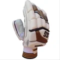 SS Gladiator Cricket Batting Gloves White Black and Golden (Mens Size Right-Handed)