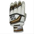 SS Gladiator Cricket Batting Gloves White Black and Golden (Mens Size Right-Handed)