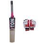 SS Ton Max Power Kashmir Willow Cricket Bat and THRAX NEO 11 Cricket Batting Gloves