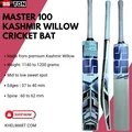 SS Master 100 Kashmir Willow Cricket Bat (Standard Size Short Handle)