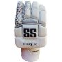 SS Player Cricket Batting Gloves White Black (Mens Size Right hand)