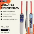 SS Vintage 1.0 English Willow Cricket Bat (Standard Size Short Handle)